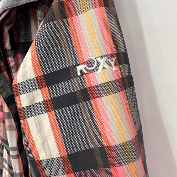 Roxy Peach Plaid Ski Snowboard Jacket and Matching Pants Outfit - Size XS - Picture 12 of 16